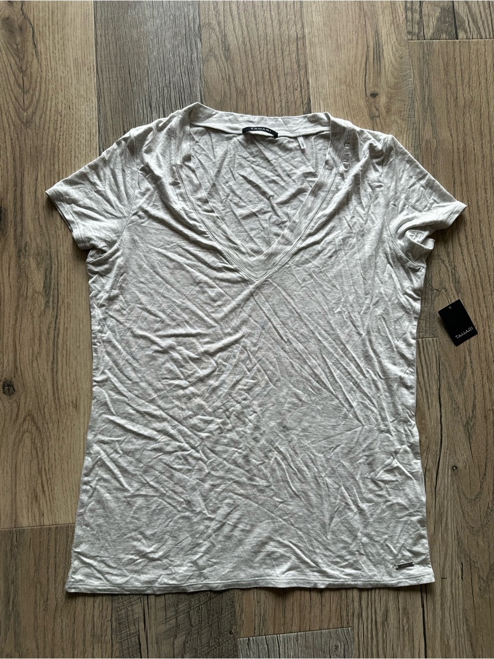 NWT Talbots Heather Grey V-Neck Short Sleeve Women's Top